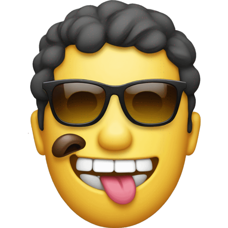 emoji with tongue up and sunglasses emoji