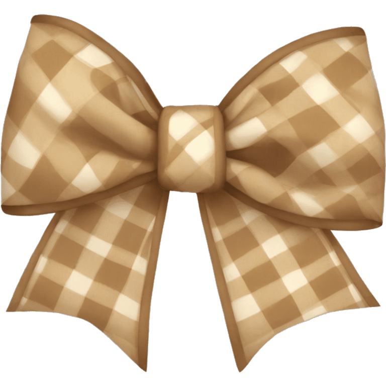 beige plaid bow emoji