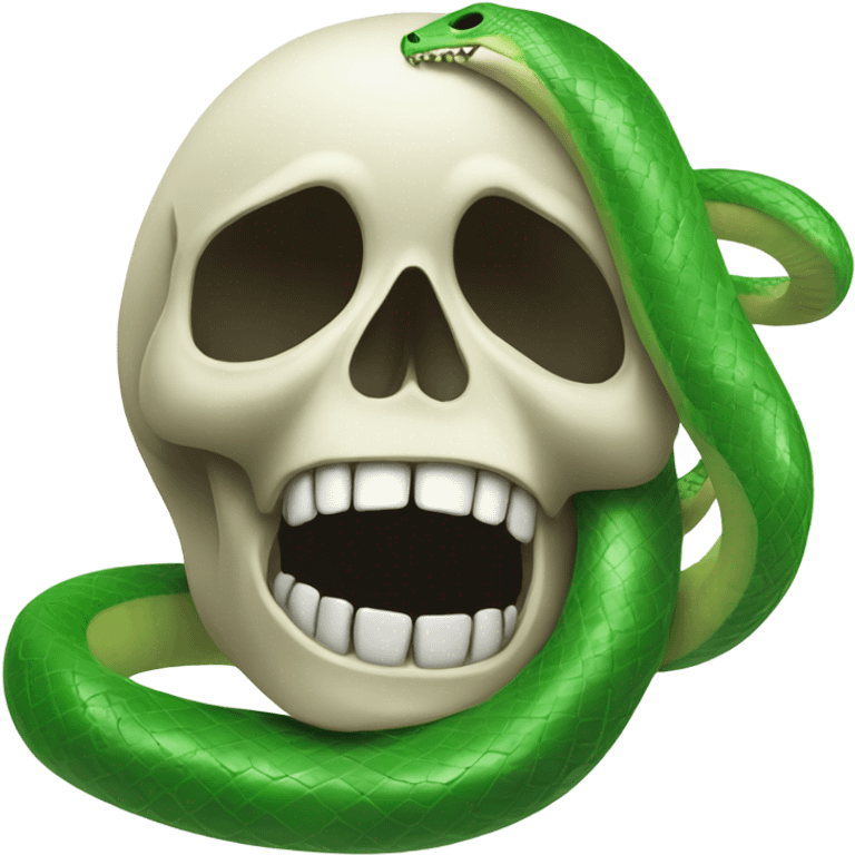 skull with open mouth green snake emoji