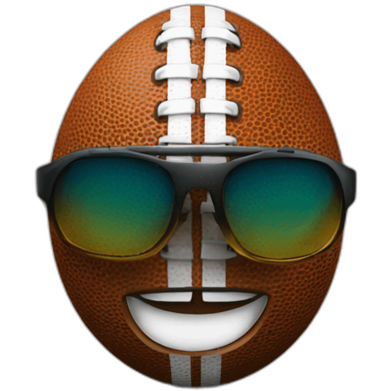 Ein Football mit einem lächeln und einer sonnenbrille emoji