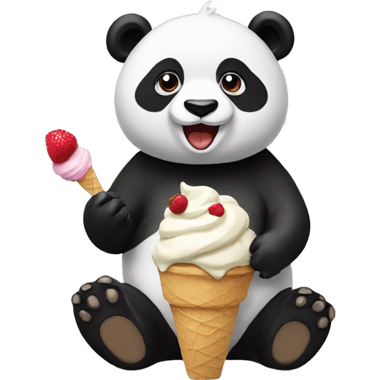 Panda eating ice cream emoji