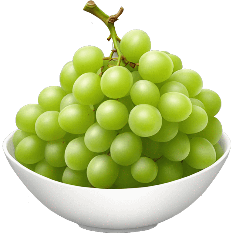 bowl of green Grapes in white bowl emoji