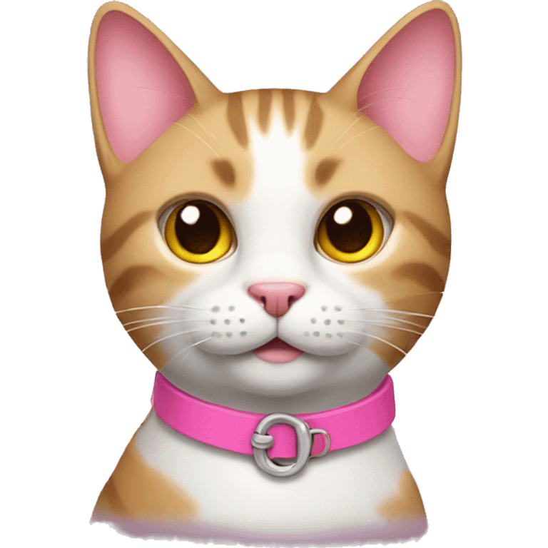 Cat with pink collar  emoji