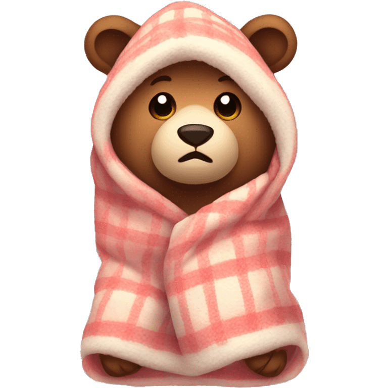 bear cozy in blanket emoji