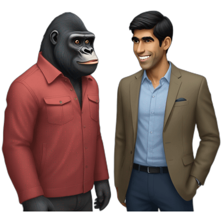 Gorilla meeting Rishi Sunak emoji