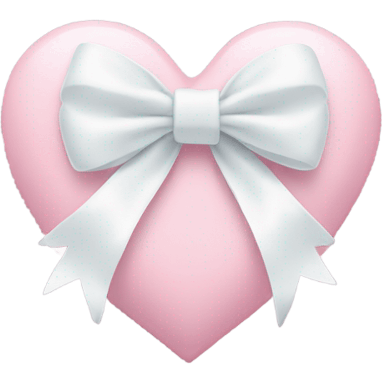 Pastel pink heart with white bow emoji