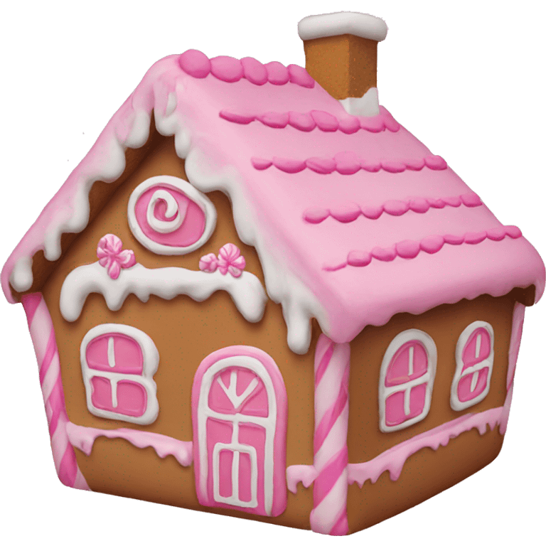 Pink gingerbread house emoji