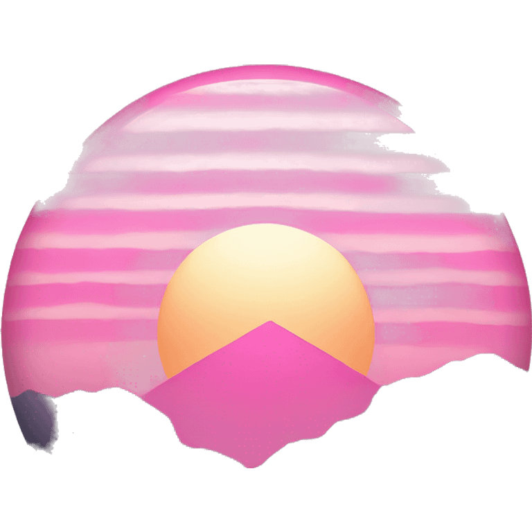 Pink rising sun emoji