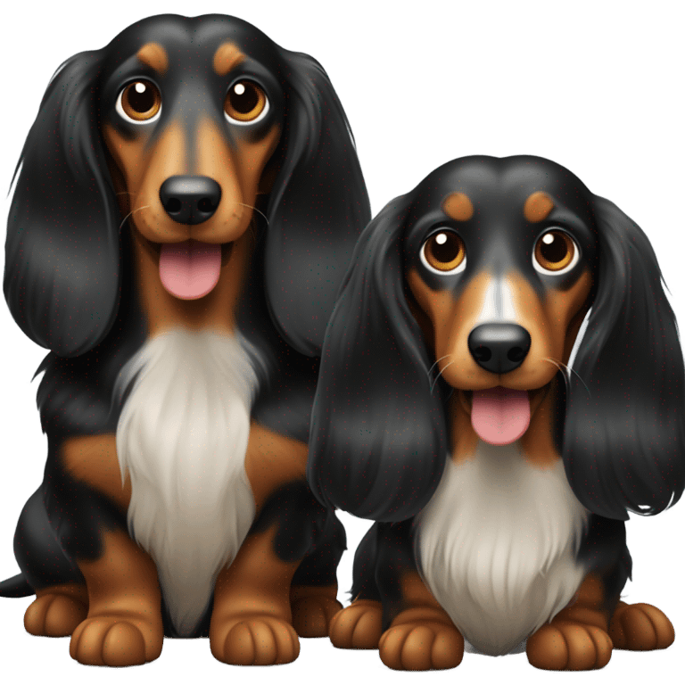 What and black long haired dachshunds  emoji