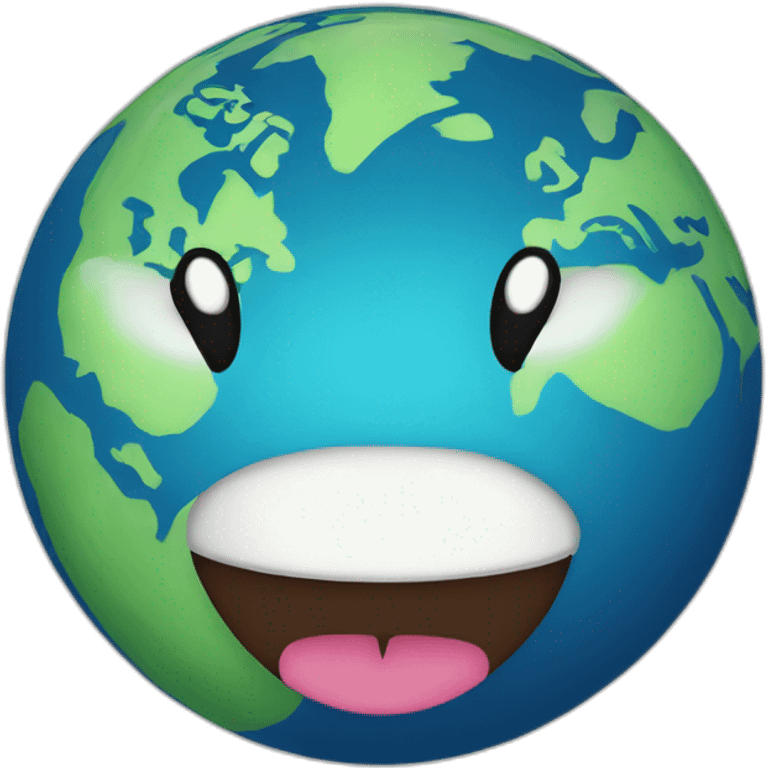 smiling planet earth in monzo colours emoji