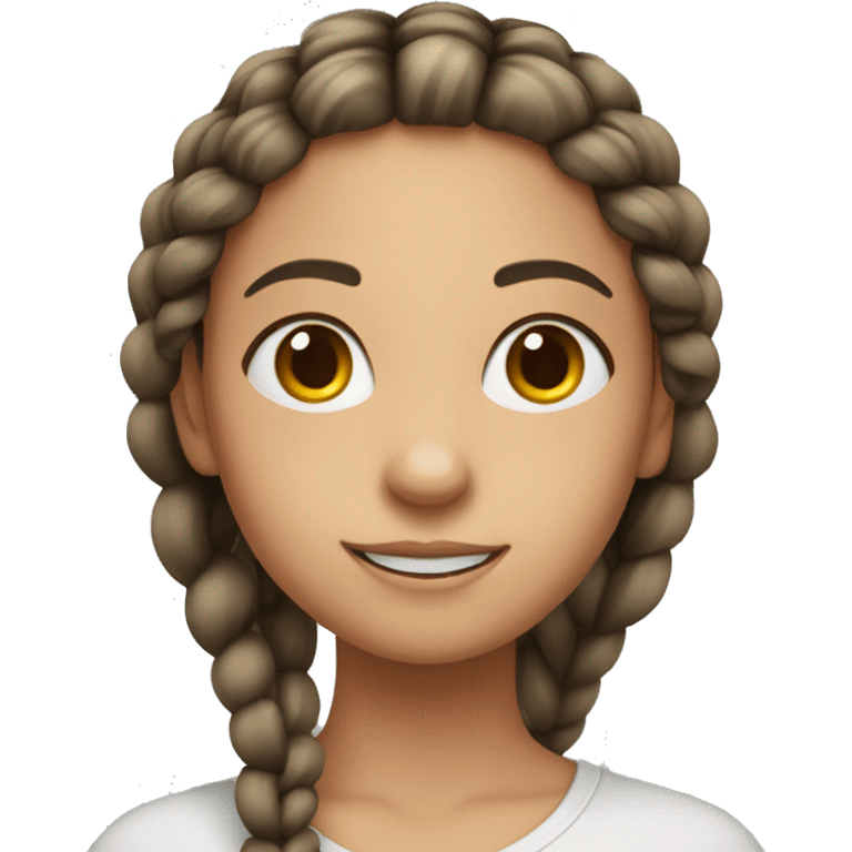 Girl with two braid doing pleasing face emoji