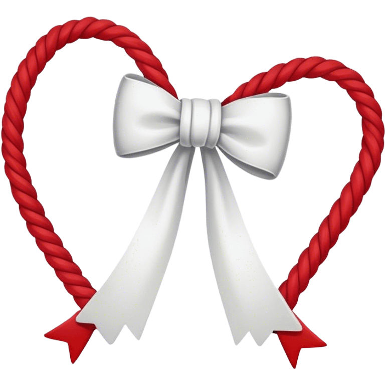 Simple bow like a rope in red and white  emoji