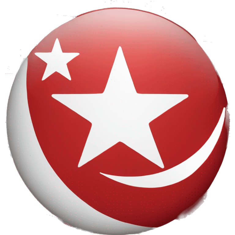 A flag with a white crescent and star with a red background emoji