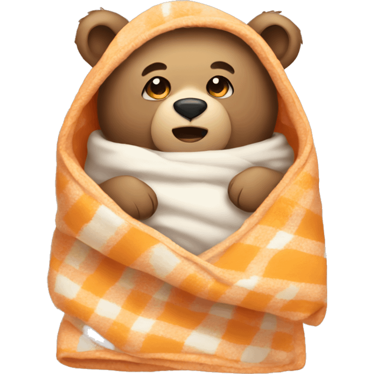 bear cozy in blanket emoji