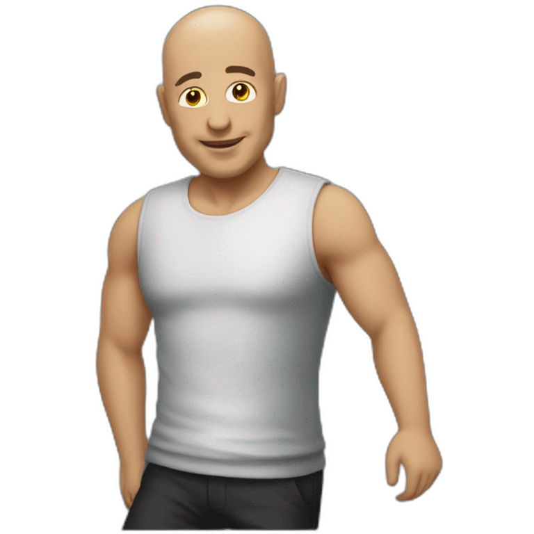 Bald clubbing guy emoji