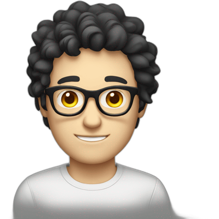 white skin guy with dark hair and glasses gives a sun emoji