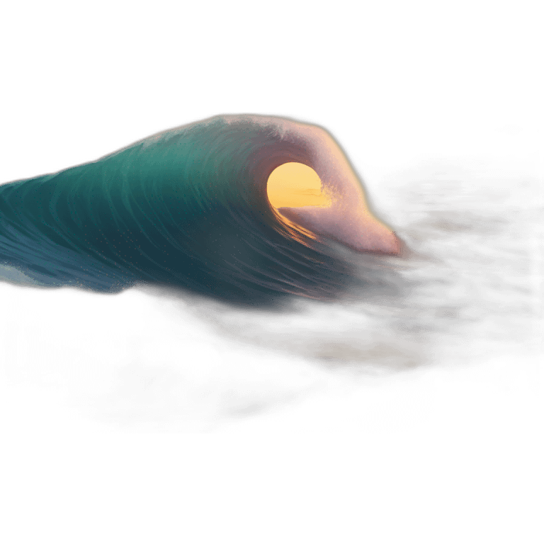 Wave with sunset emoji