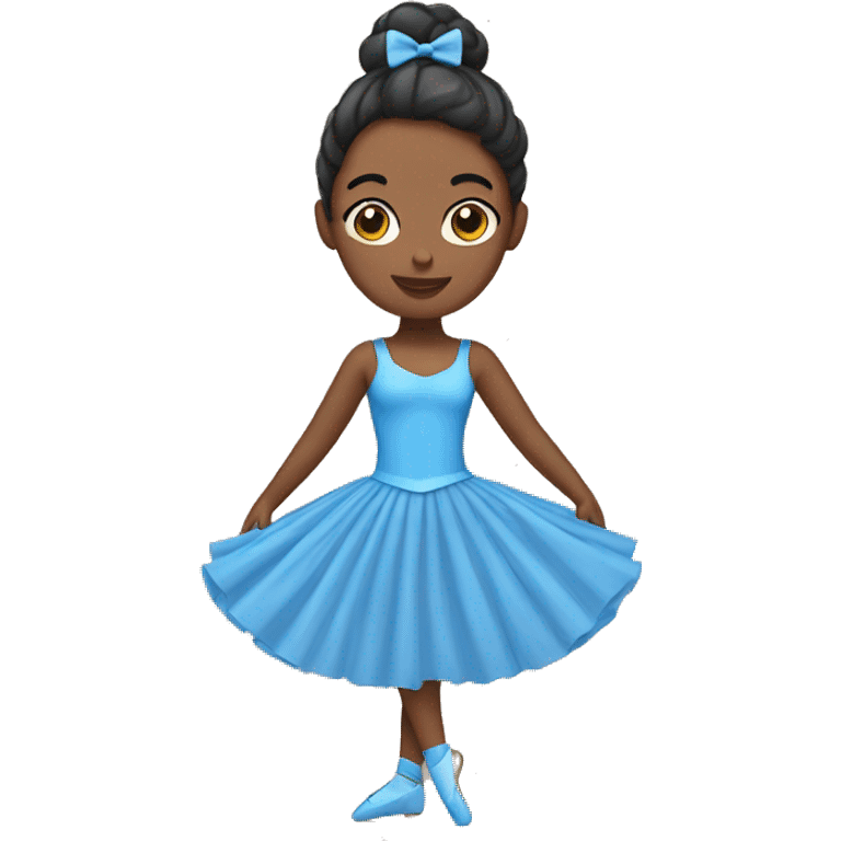 A ballerina with blue skirt emoji