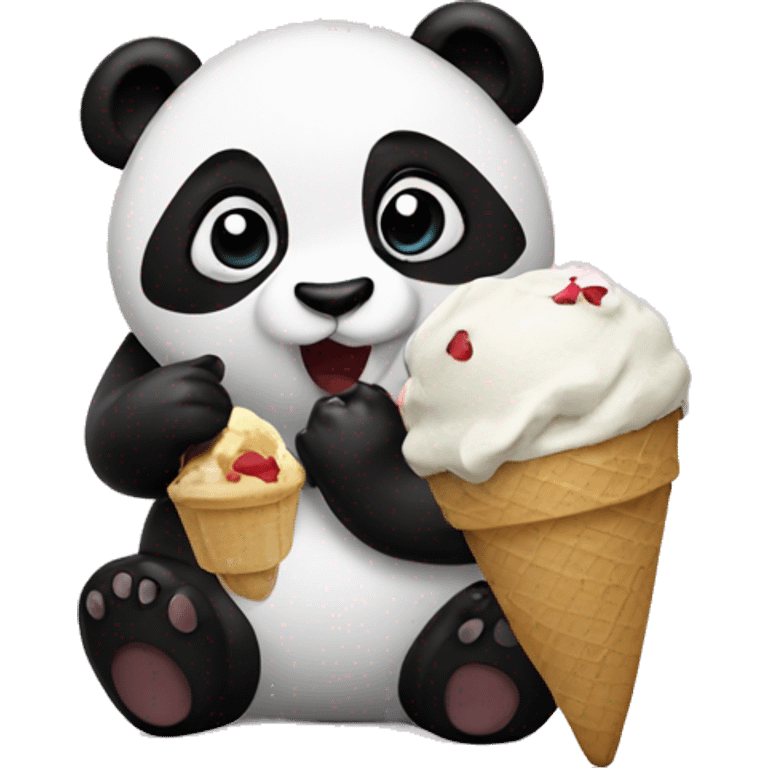 Panda eating ice cream emoji