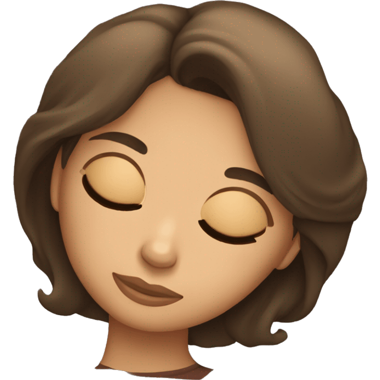 Brunette girl sleeping emoji