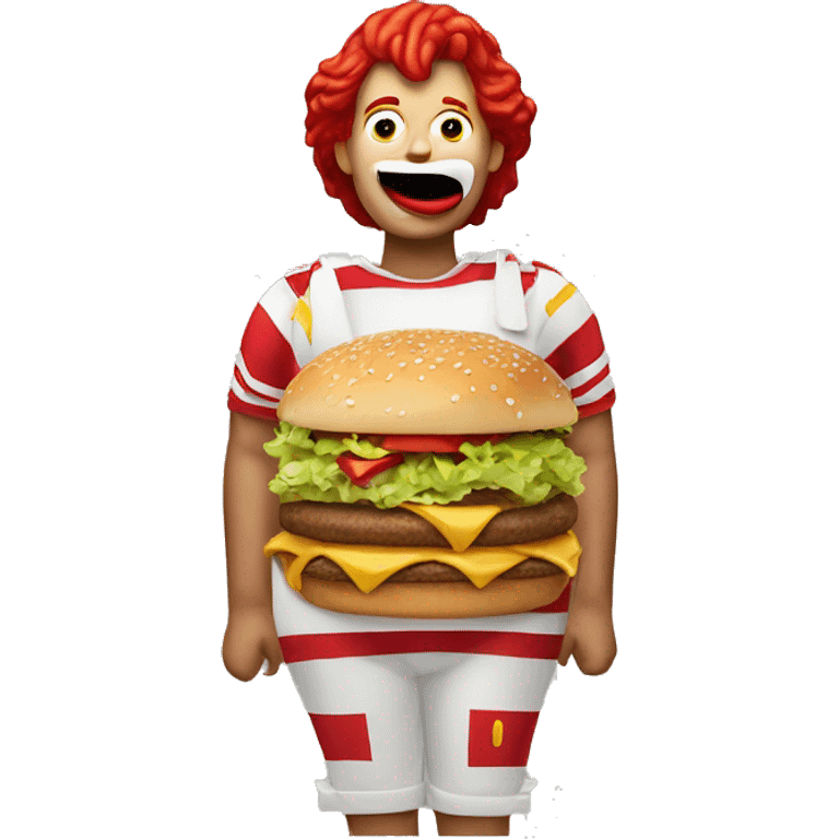 Ronald McDonald eating a big Mac   emoji