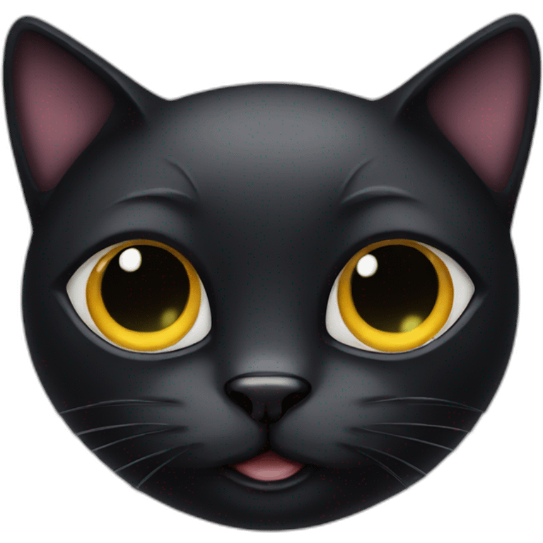 Black cat with one eye emoji