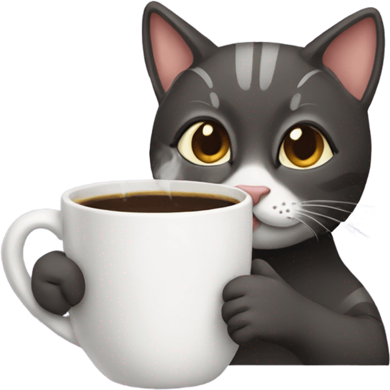 Cat drinking coffee  emoji