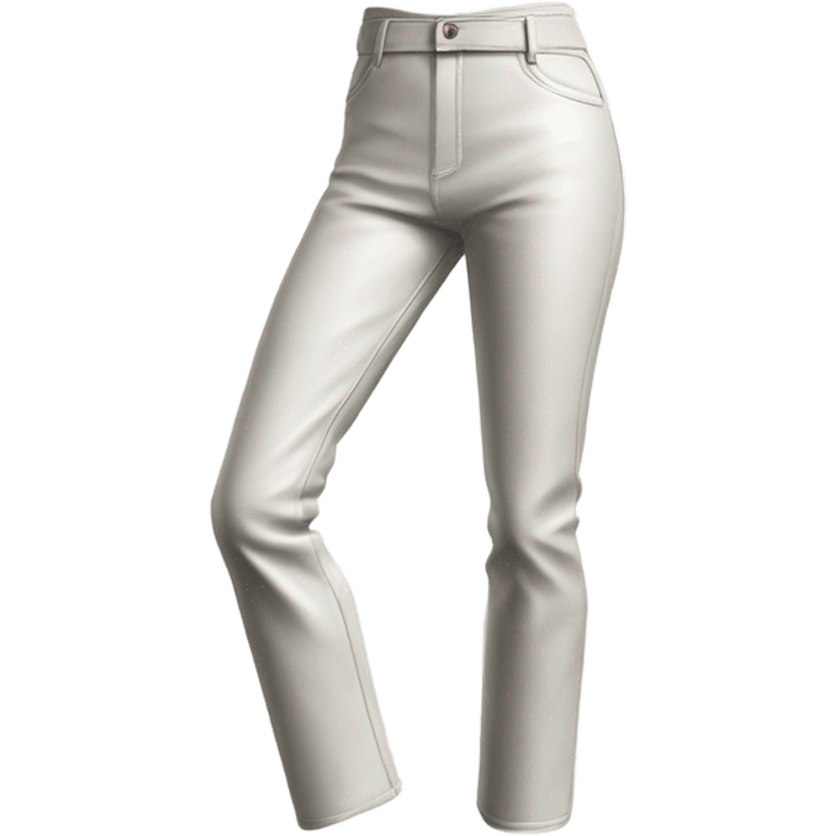 White High waisted straight leg leather pants isolated emoji