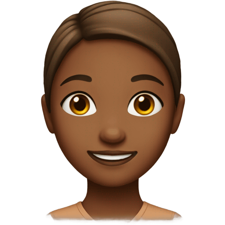 smiling girl with brown skin emoji