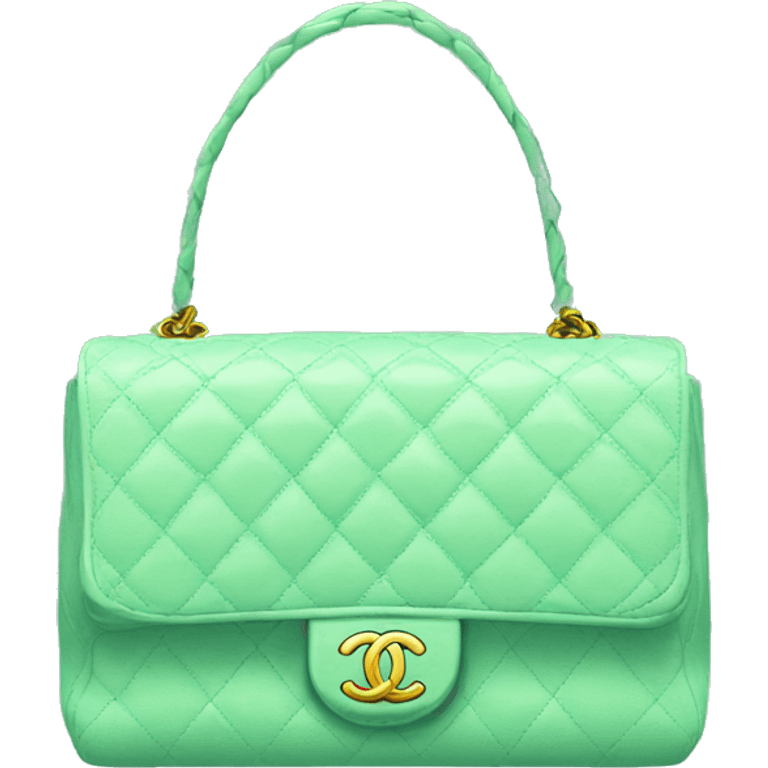 Mint green Chanel purse emoji