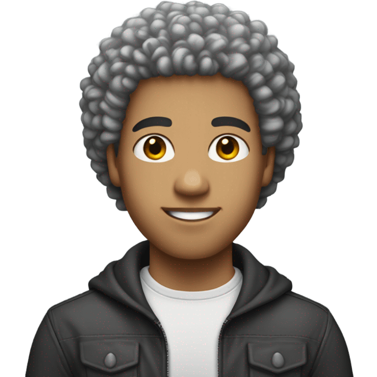 Mixed male with a tapered curly fro emoji