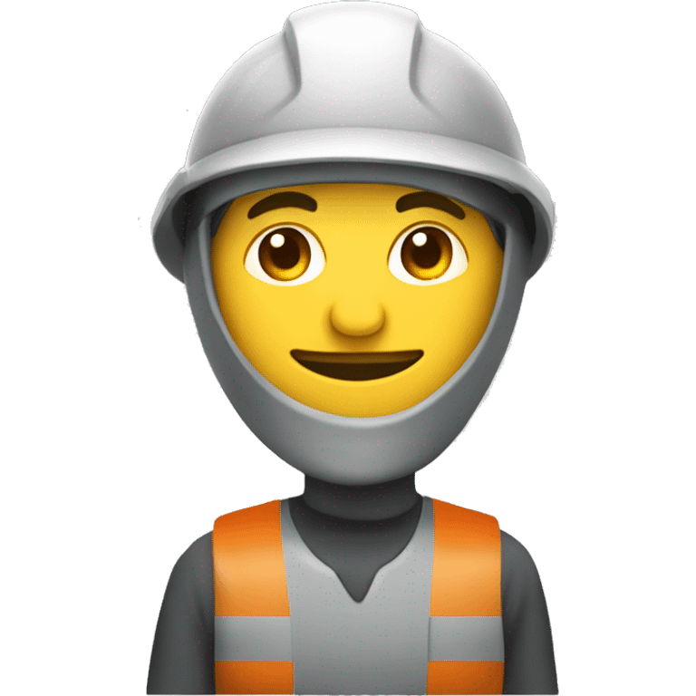 ingeniero casco gris enojado parado emoji