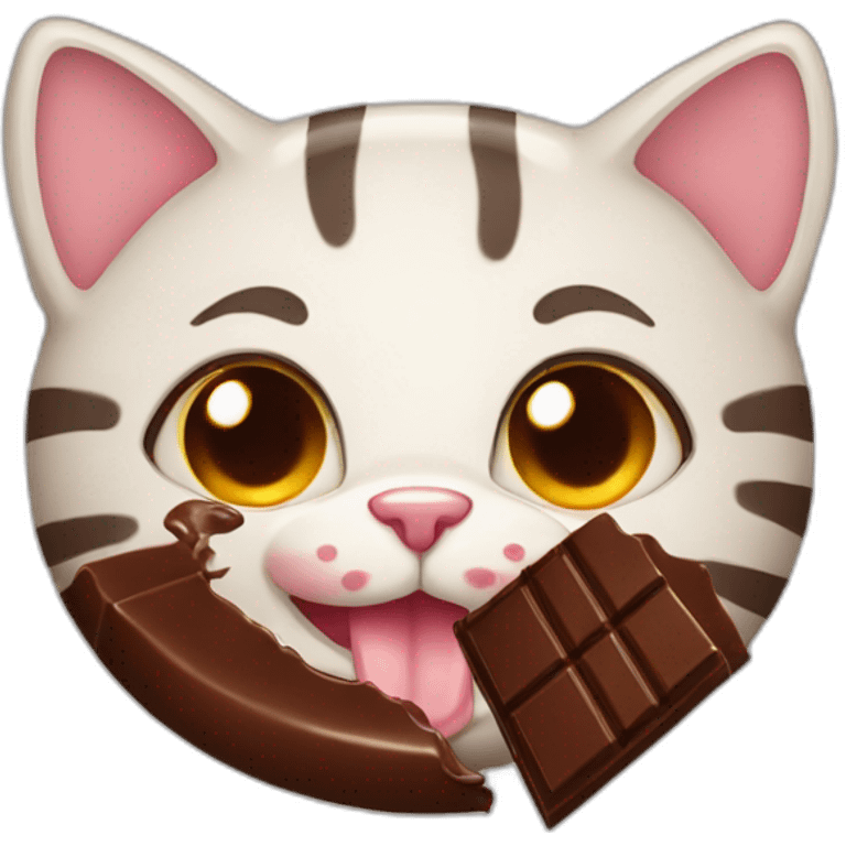 cat eat chocolate emoji