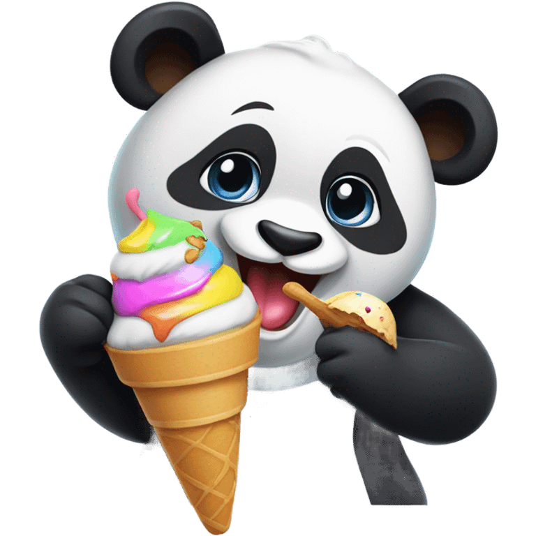 Panda eating ice cream emoji