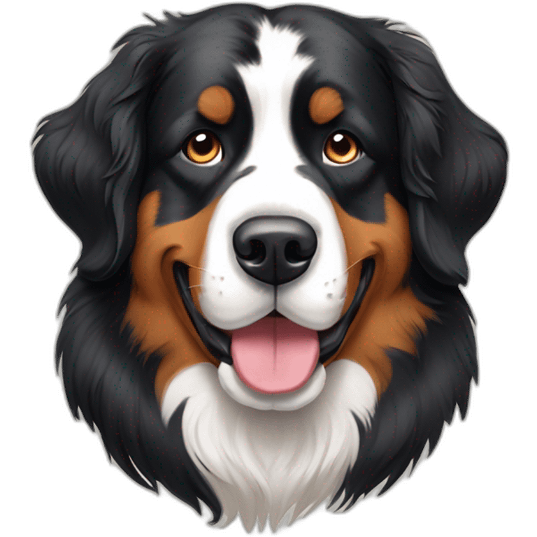 sketch style Bernese mountain dog emoji