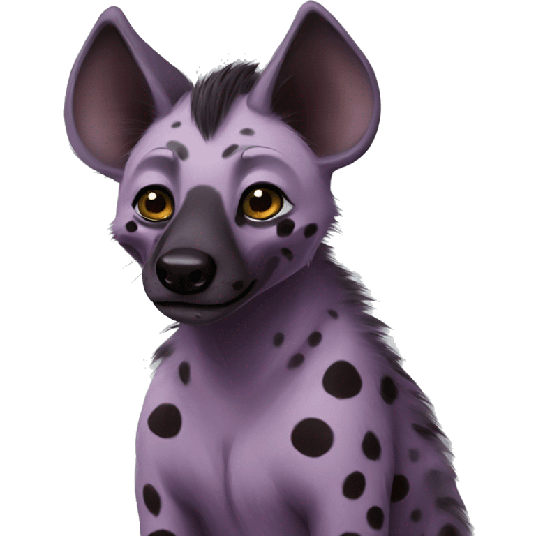 Purple spotted hyena fursona emoji