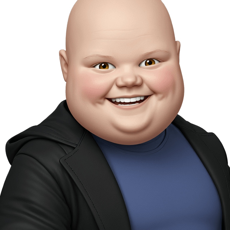 bald man smiling in jacket emoji