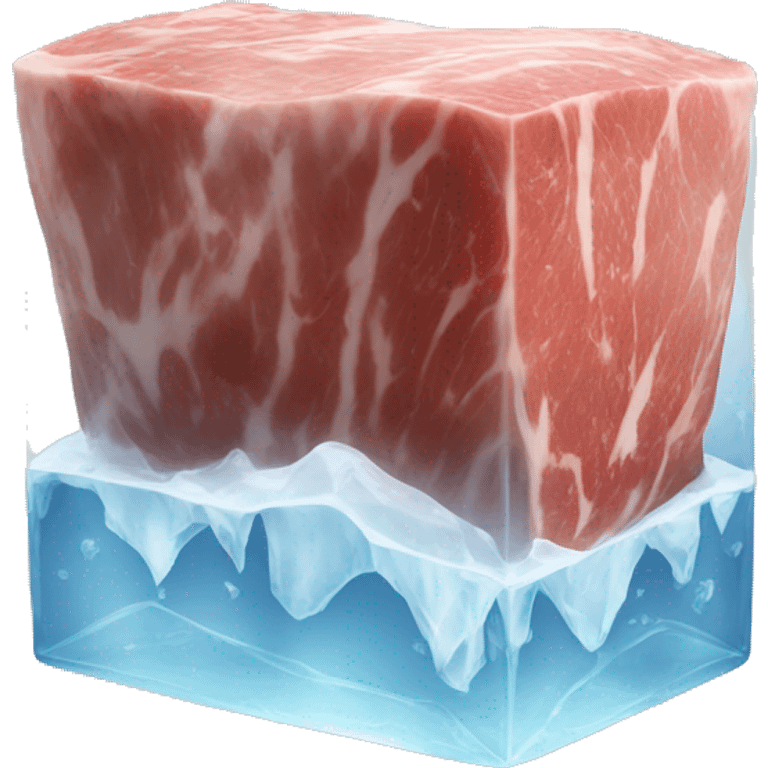 piece of beef in block of ice emoji