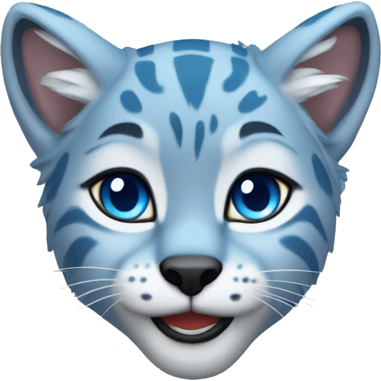 A blue lynx cub emoji