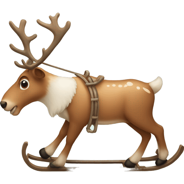 Reindeer with a sled emoji