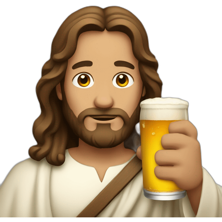 jesus holding a beer emoji