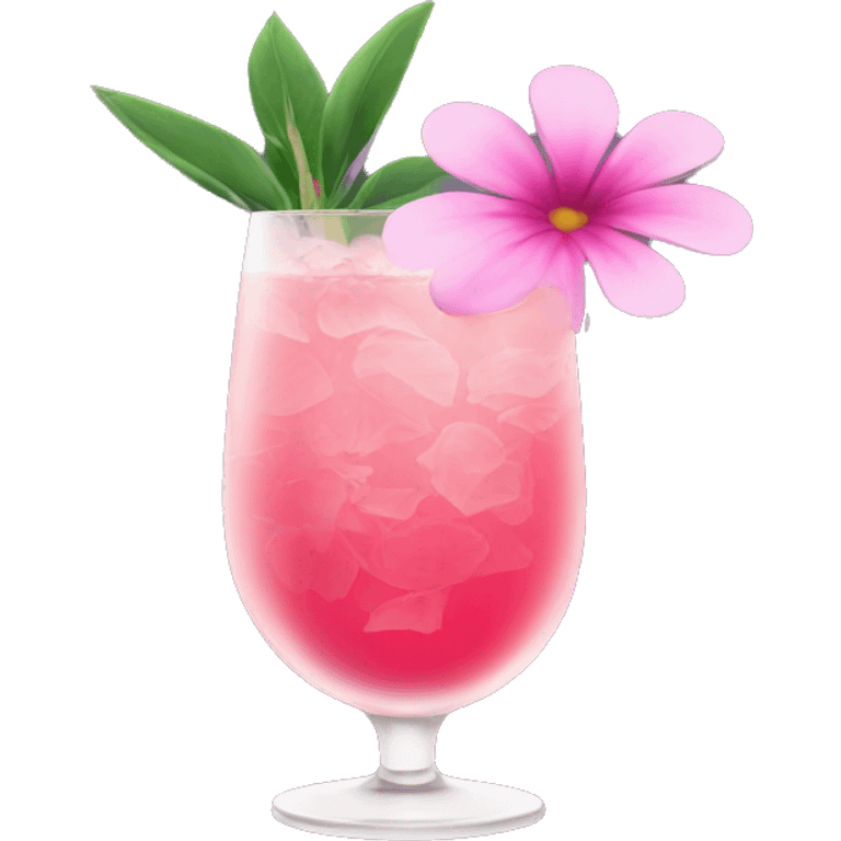 Cocktail with pink flowers emoji