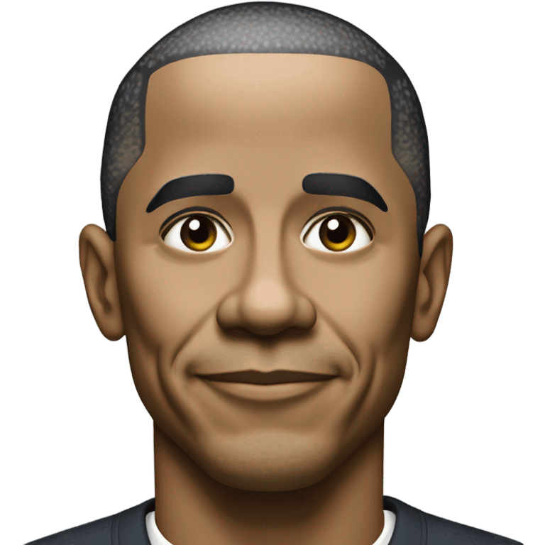 the president "Obama" with a speech bubble that says "Good night", all of the facial features are integrated. extremely realistic and well made emoji