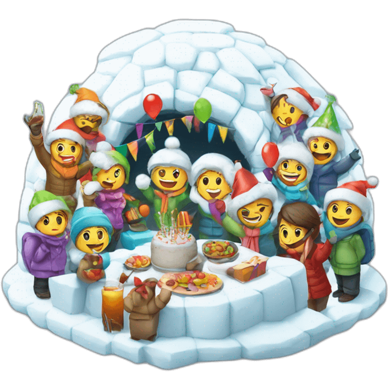 igloo party celebration white background emoji