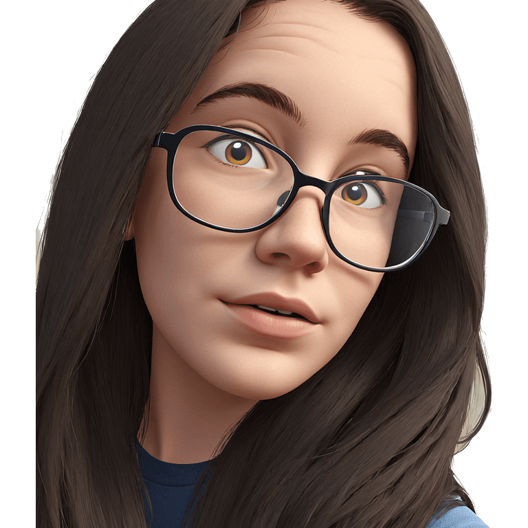 girl with glasses portrait emoji