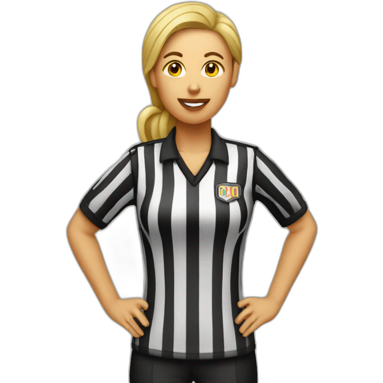 Basketball woman referee with whistle emoji