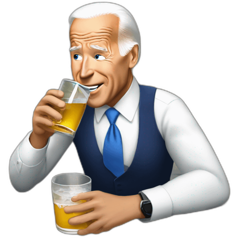 joe Biden drinking from river emoji