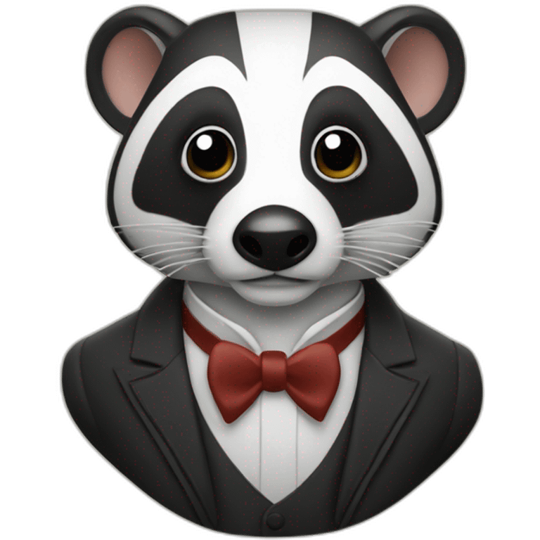 Badger with a monocle studying emoji