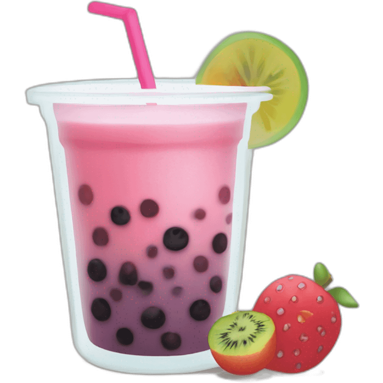 boba tea with fresh fruits emoji