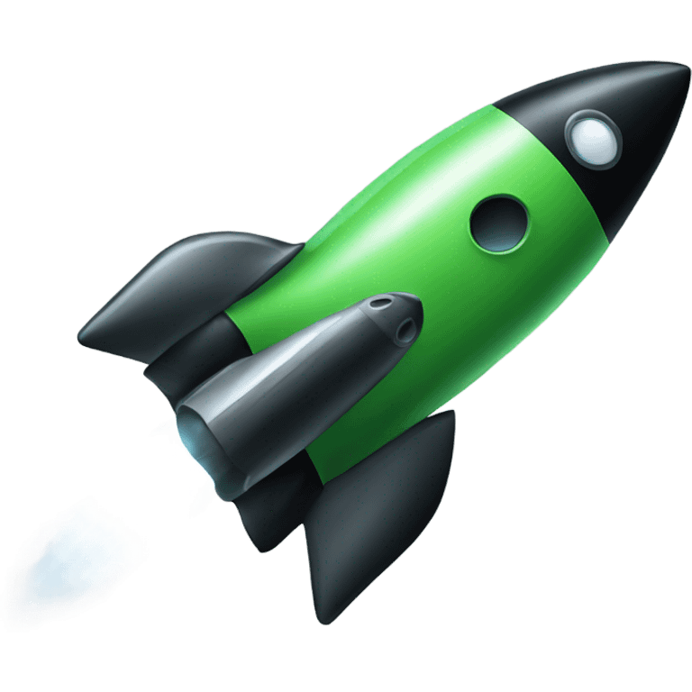 green and black rocket ship emoji